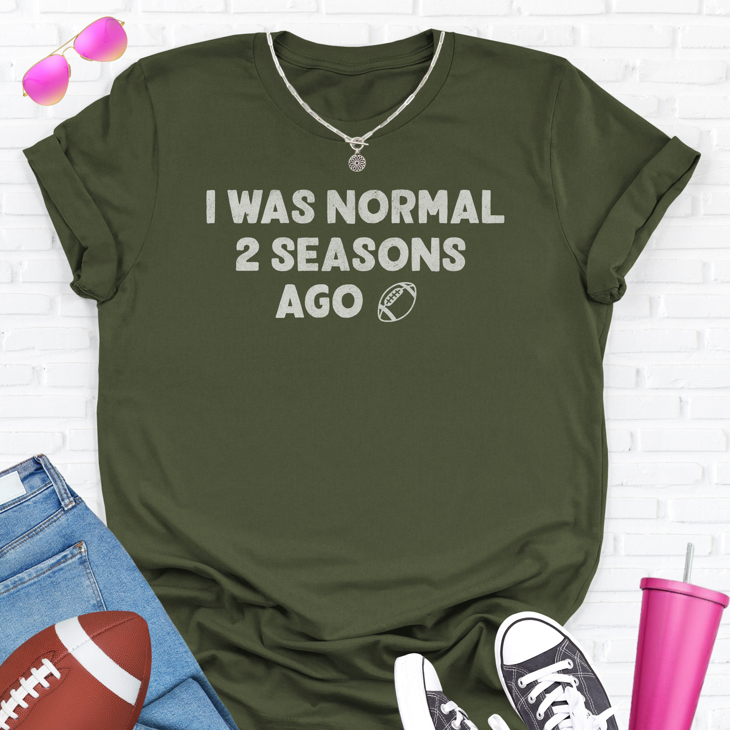 I Was Normal Football T-Shirt