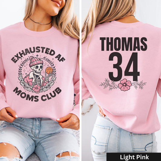 Exhausted AF Basketball Moms Club Crewneck