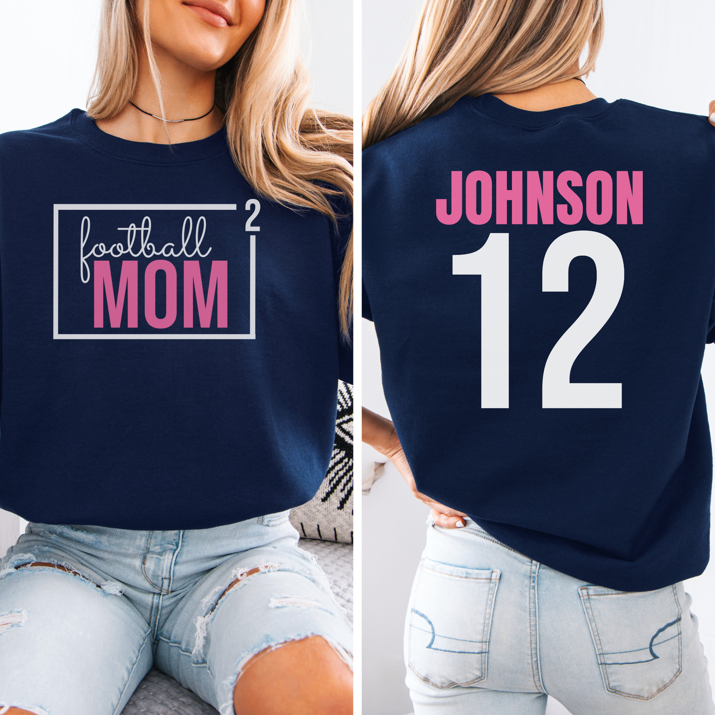 Football Mom Squared Crewneck