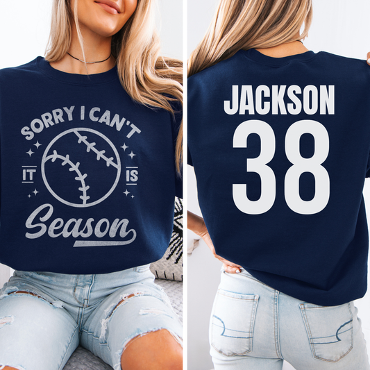 Sorry I Can't Baseball Season Crewneck