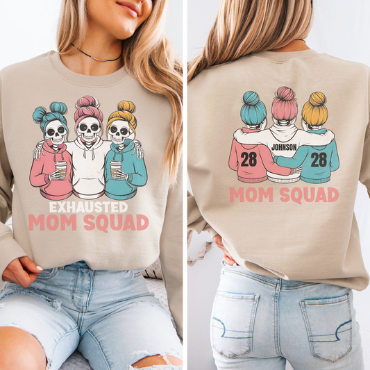 Exhausted Mom Squad Crewneck