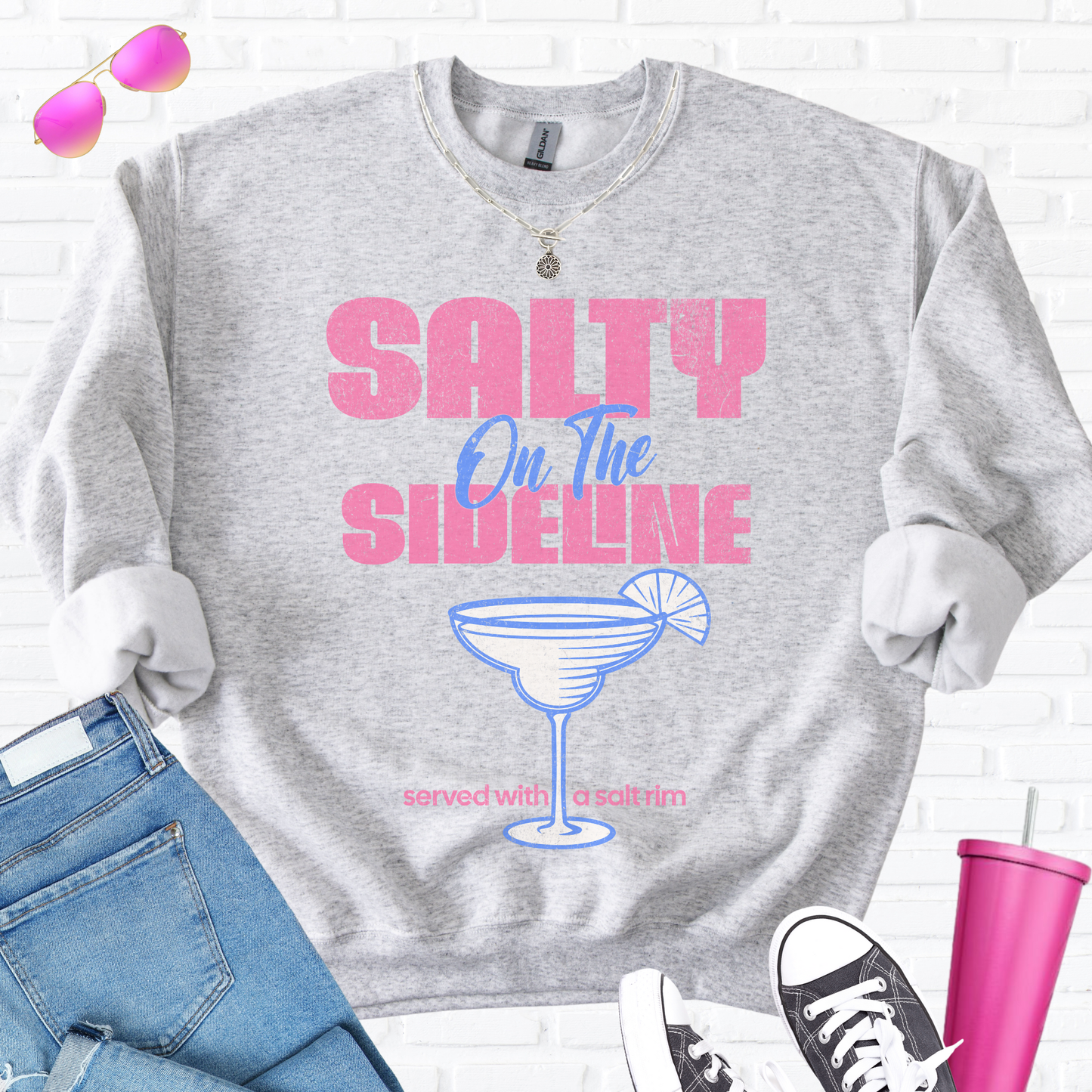 Salty On The Sideline Salt Rim Crewneck