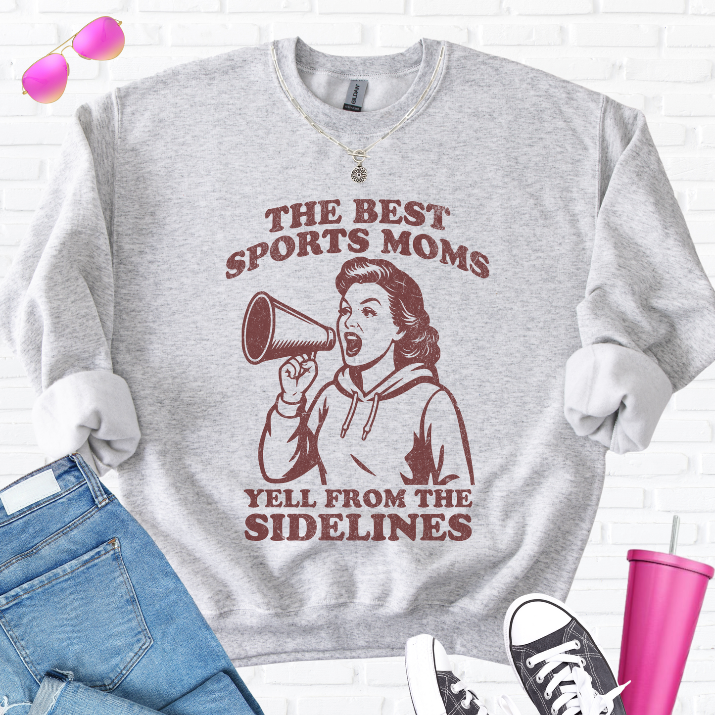 The Best Sports Moms Yell Crewneck