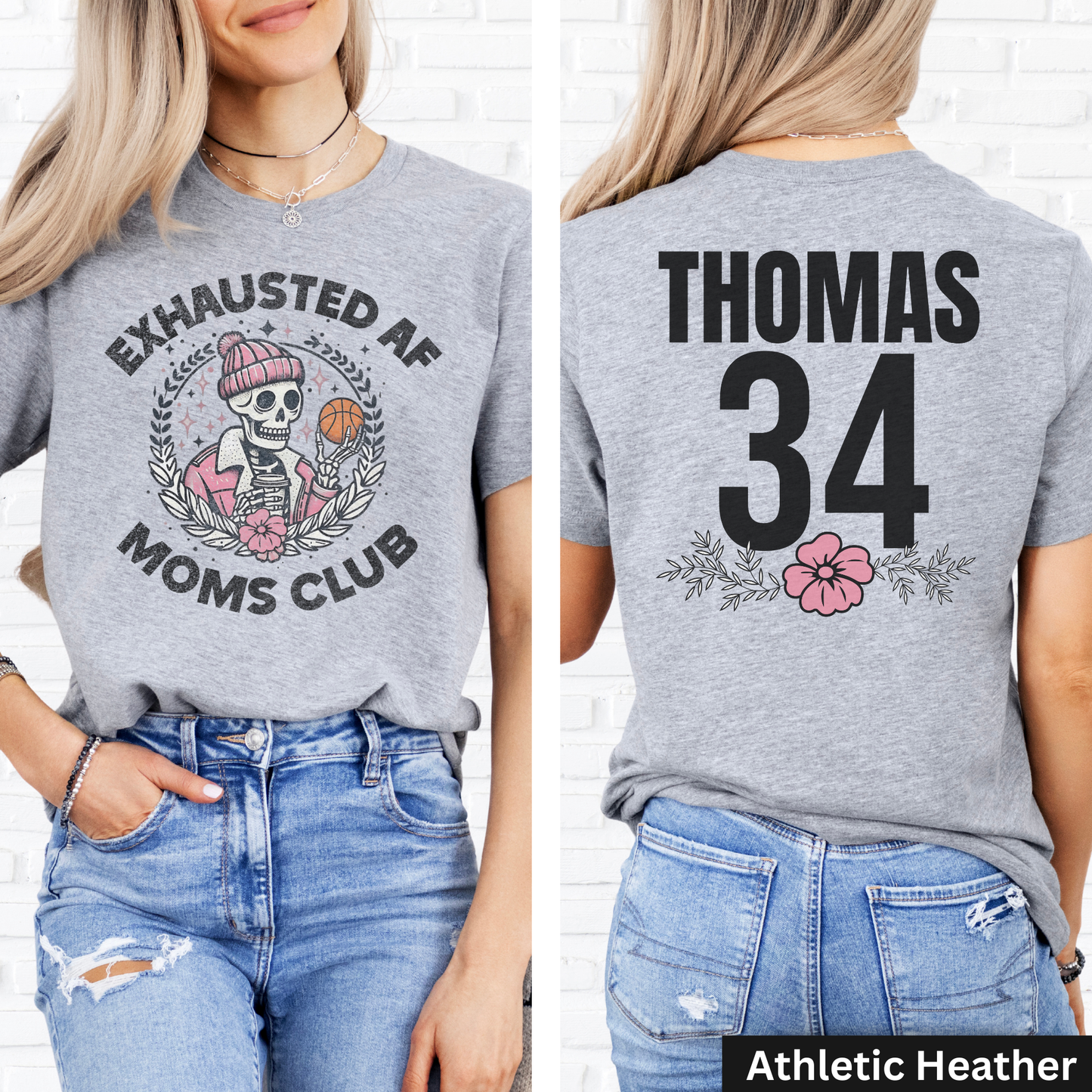 Exhausted AF Basketball Moms Club T-Shirt