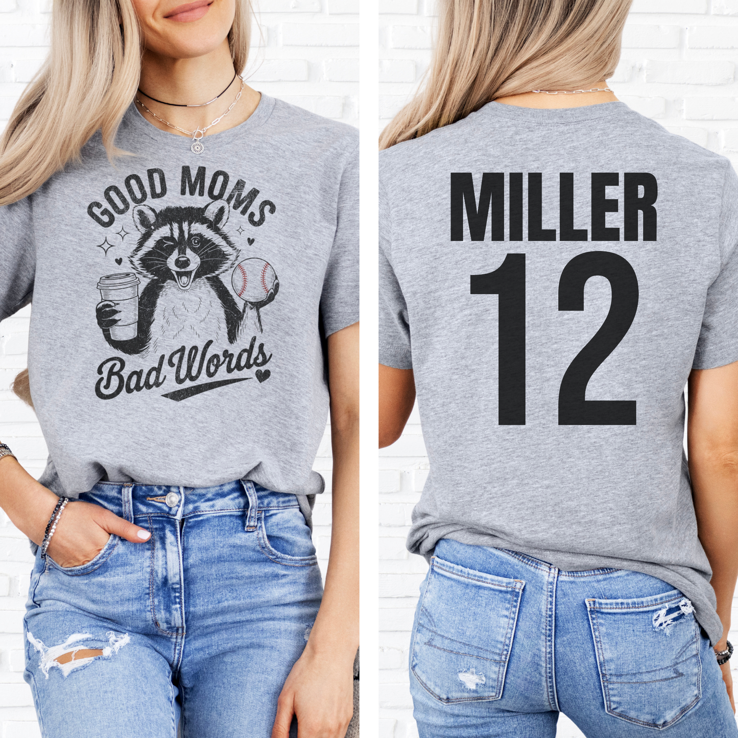 Good Moms Bad Words Baseball T-Shirt