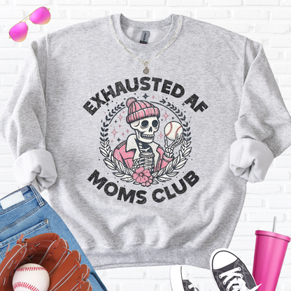 Exhausted AF Baseball Moms Club Crewneck
