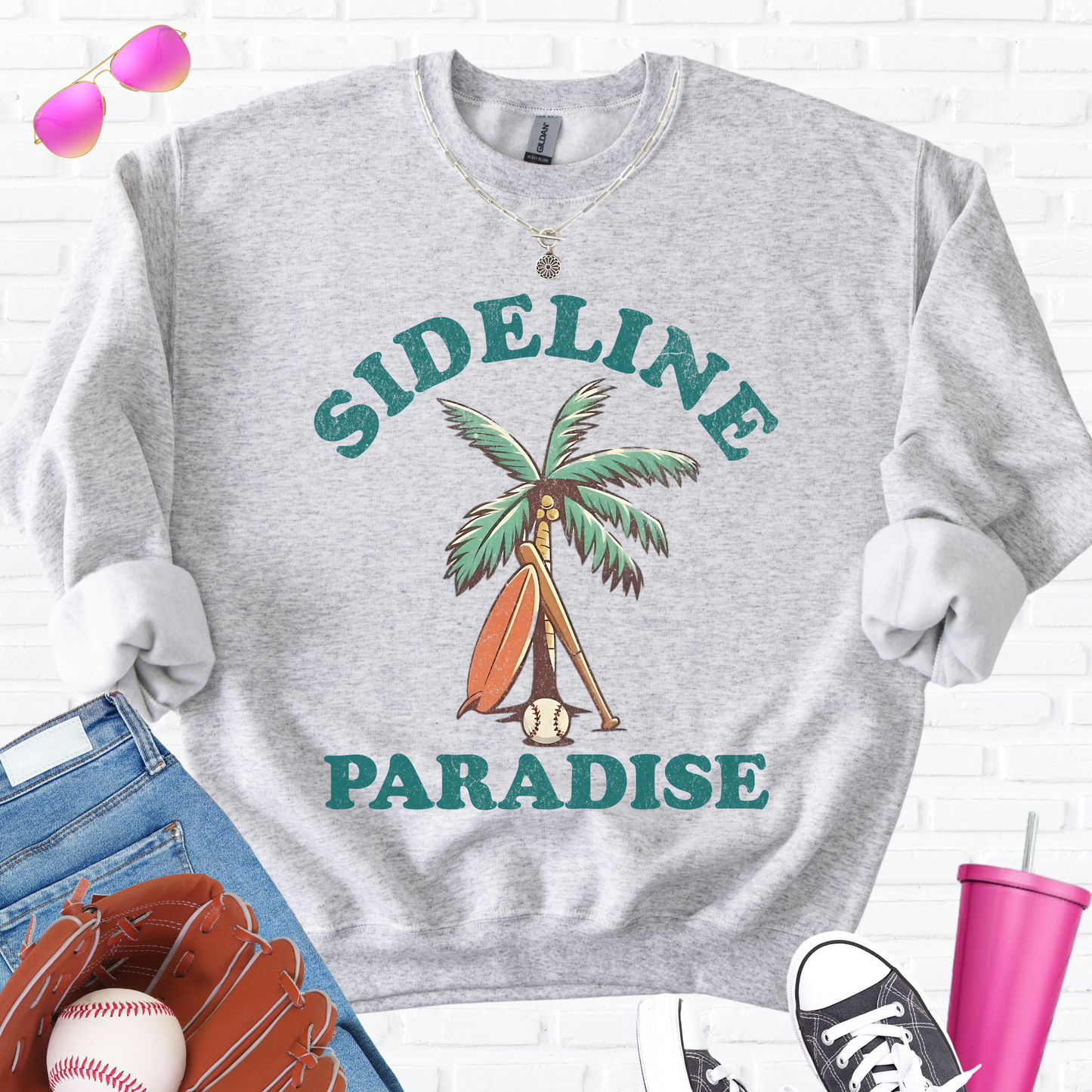 Sideline Paradise Baseball Crewneck