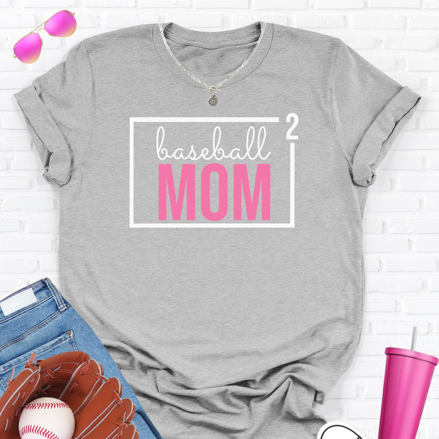 Baseball Mom Squared T-Shirt