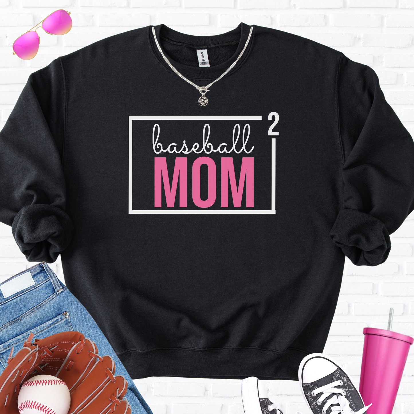 Baseball Mom Squared Crewneck