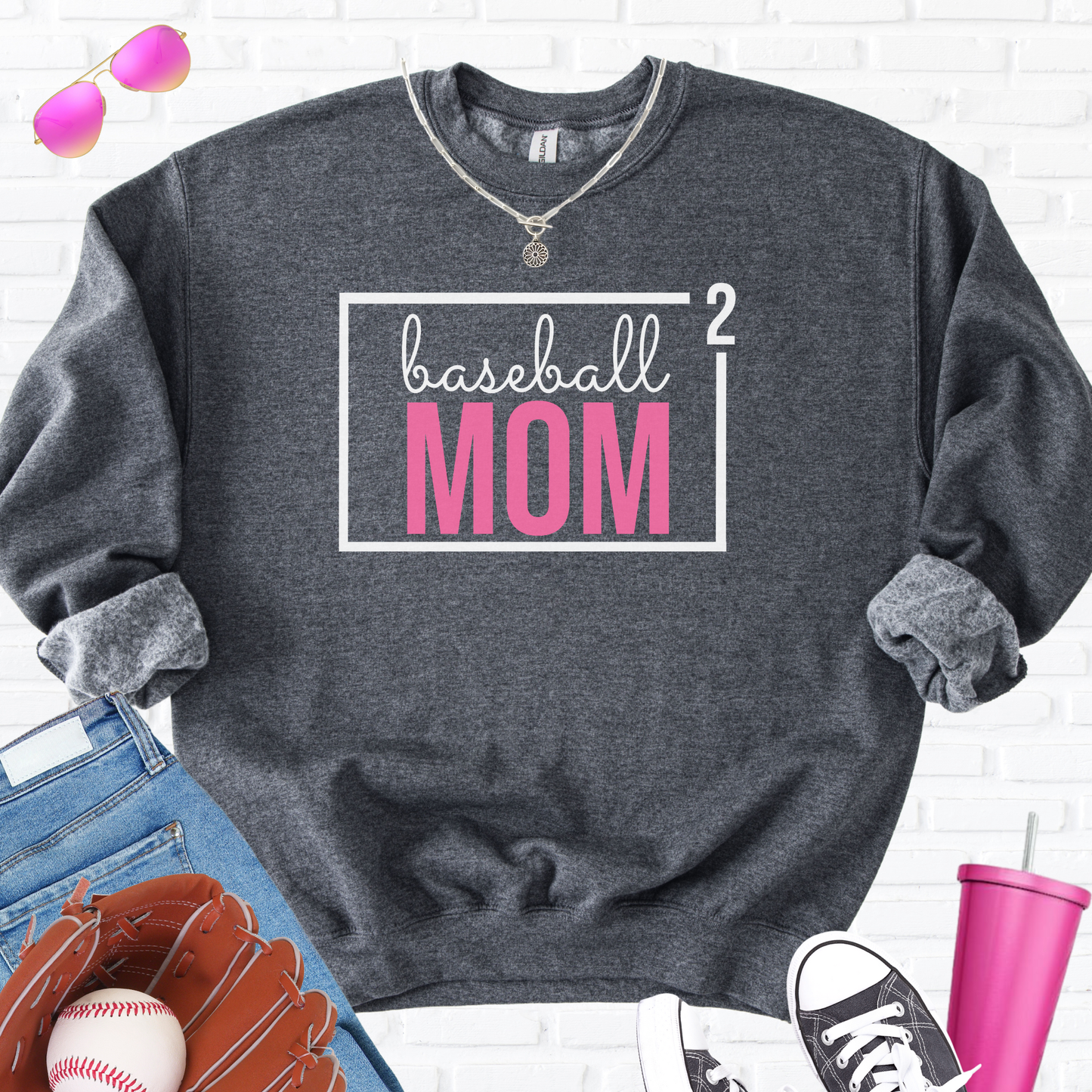 Baseball Mom Squared Crewneck