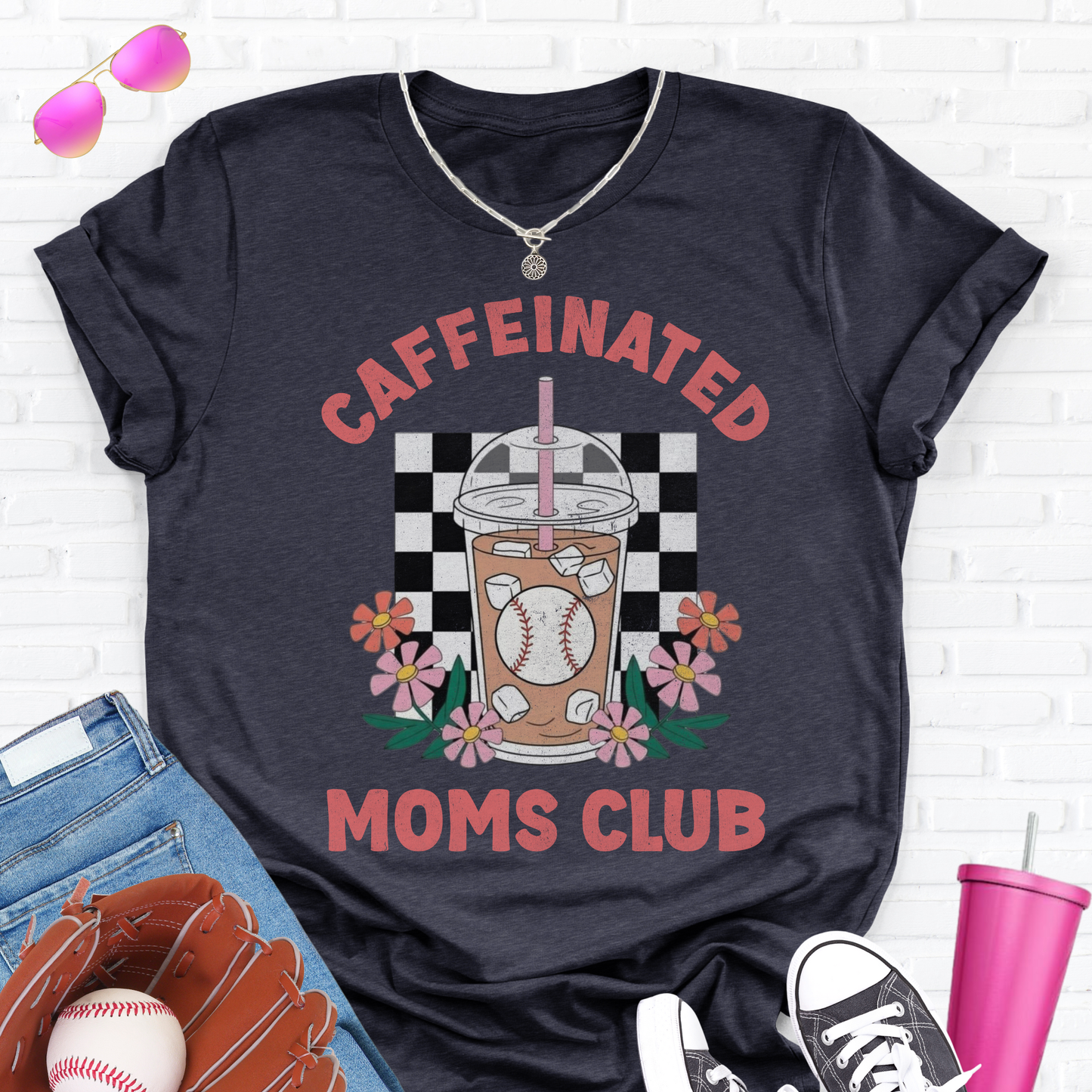 Caffeinated Moms Baseball Club T-Shirt