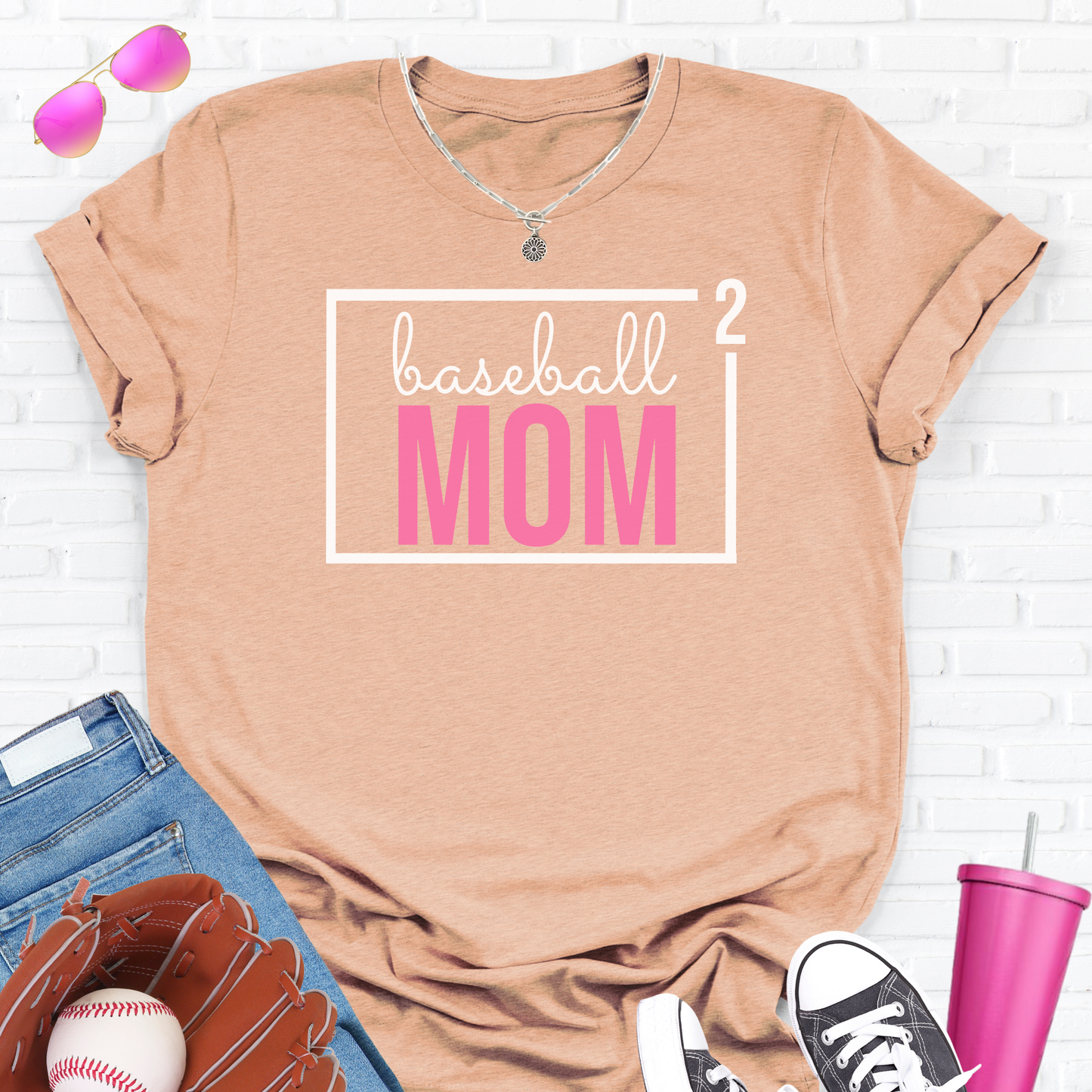 Baseball Mom Squared T-Shirt