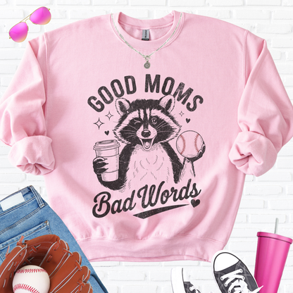 Good Moms Bad Words Baseball Crewneck