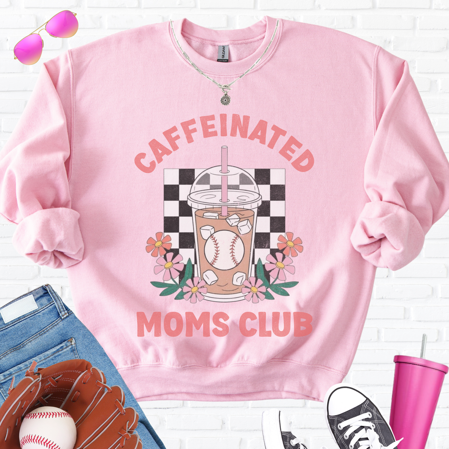 Caffeinated Moms Baseball Club Crewneck