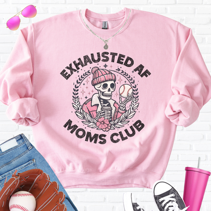 Exhausted AF Baseball Moms Club Crewneck