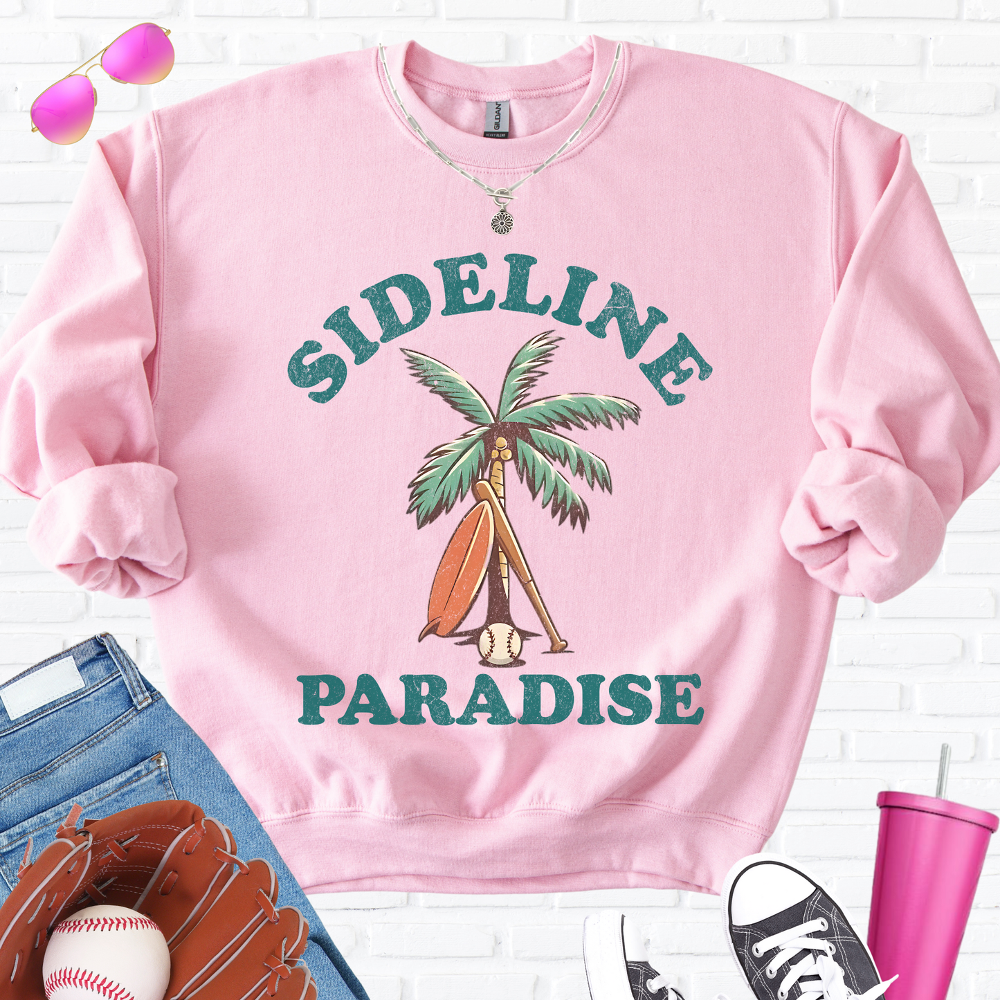 Sideline Paradise Baseball Crewneck