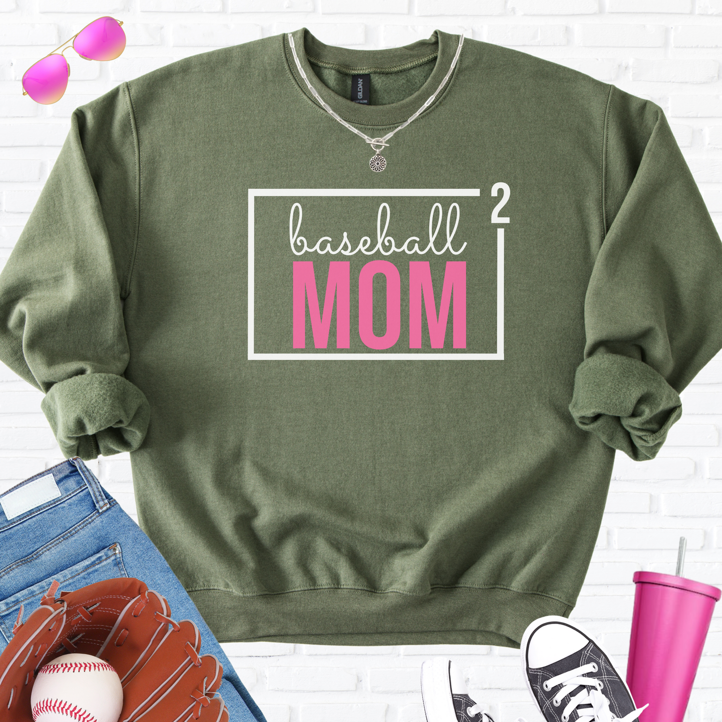Baseball Mom Squared Crewneck