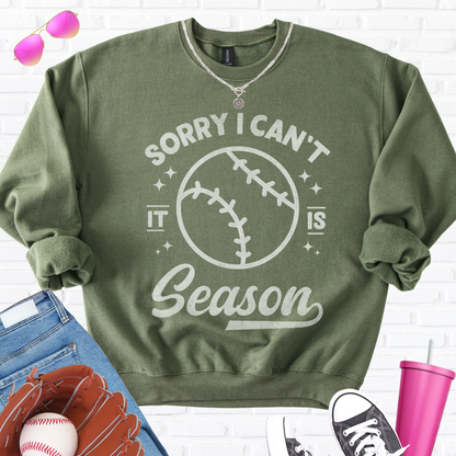 Sorry I Can't Baseball Season Crewneck