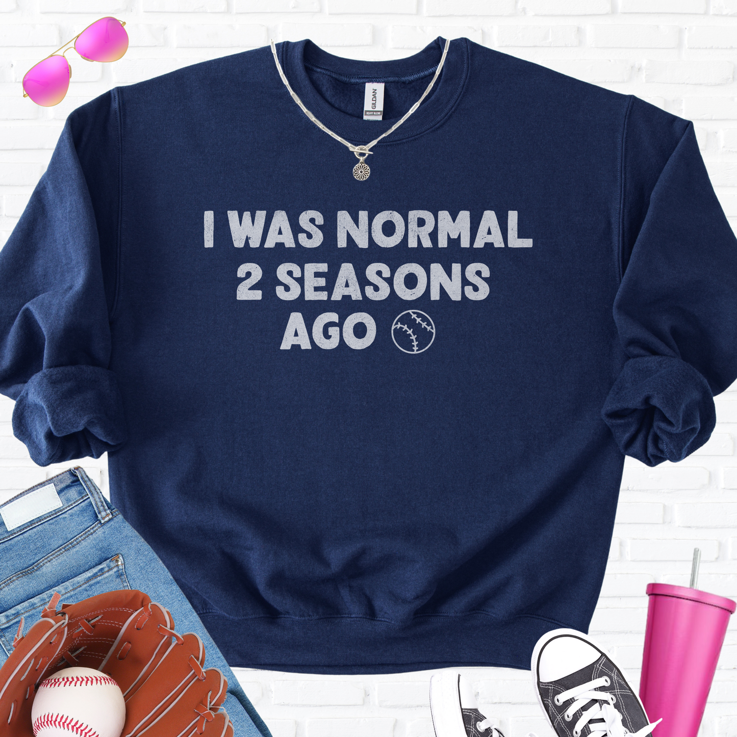 I Was Normal Baseball Crewneck