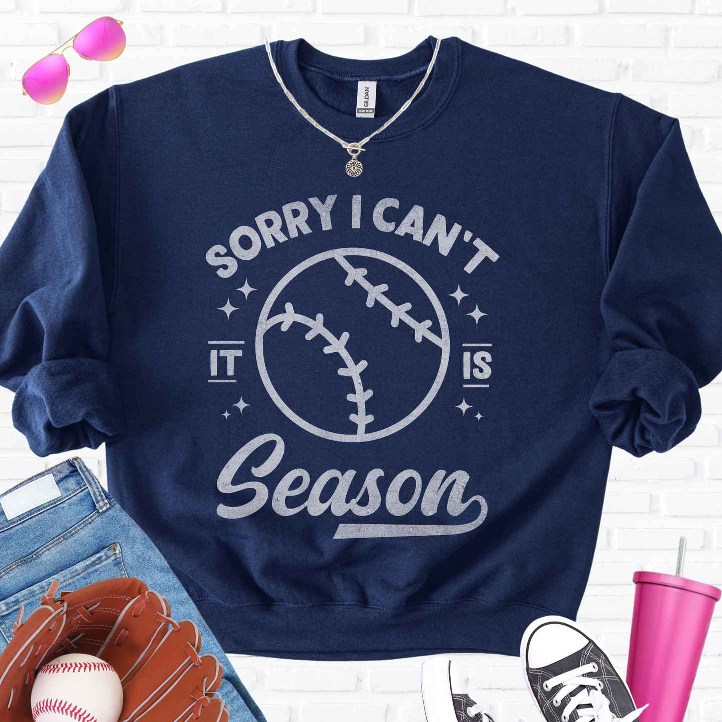 Sorry I Can't Baseball Season Crewneck