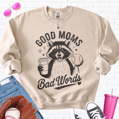 Good Moms Bad Words Baseball Crewneck