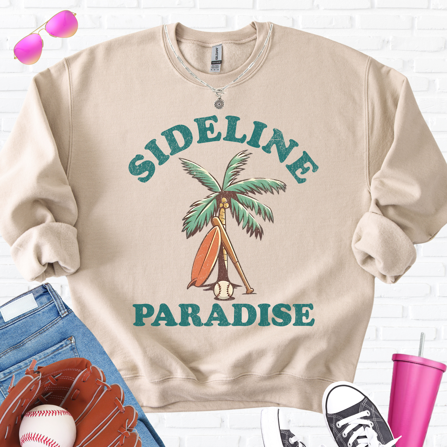 Sideline Paradise Baseball Crewneck