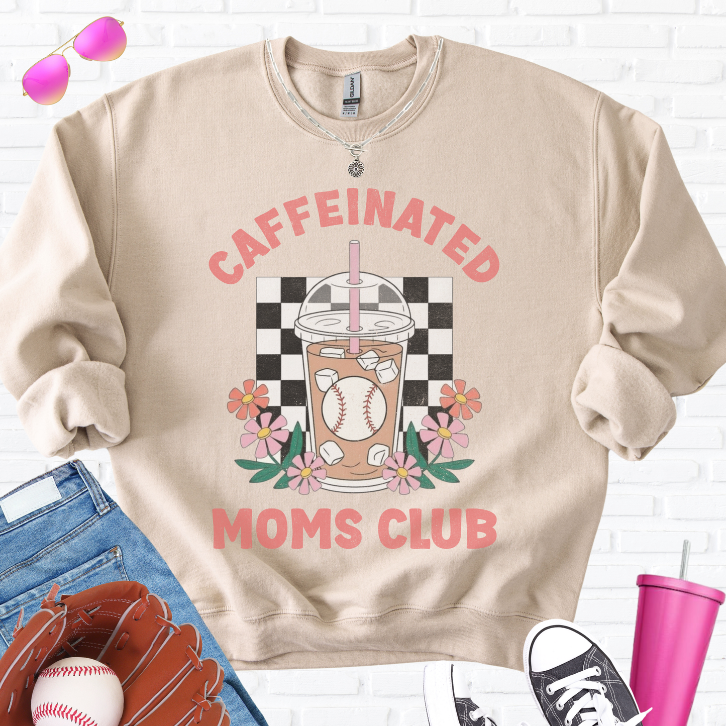 Caffeinated Moms Baseball Club Crewneck