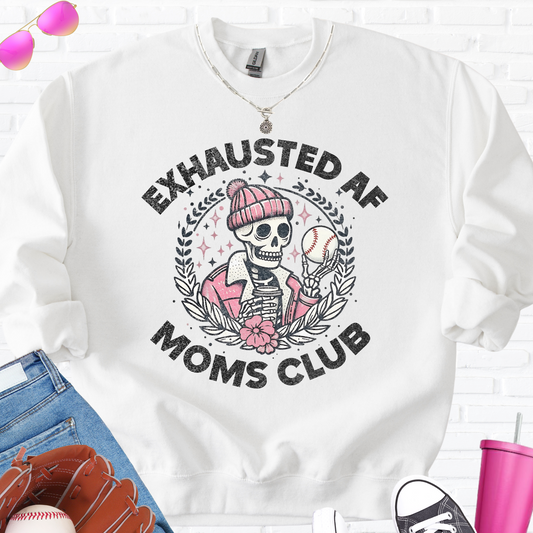 Exhausted AF Baseball Moms Club Crewneck