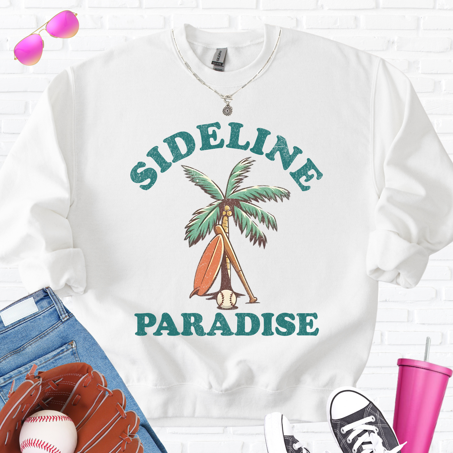 Sideline Paradise Baseball Crewneck