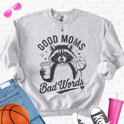 Good Moms Bad Words Basketball Crewneck