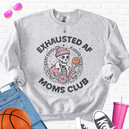 Exhausted AF Basketball Moms Club Crewneck