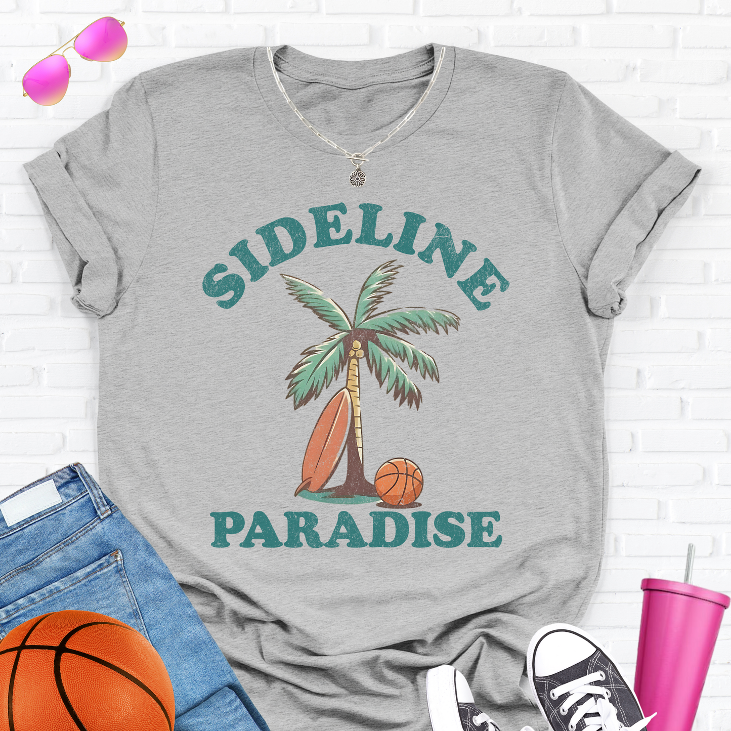 Sideline Paradise Basketball T-Shirt