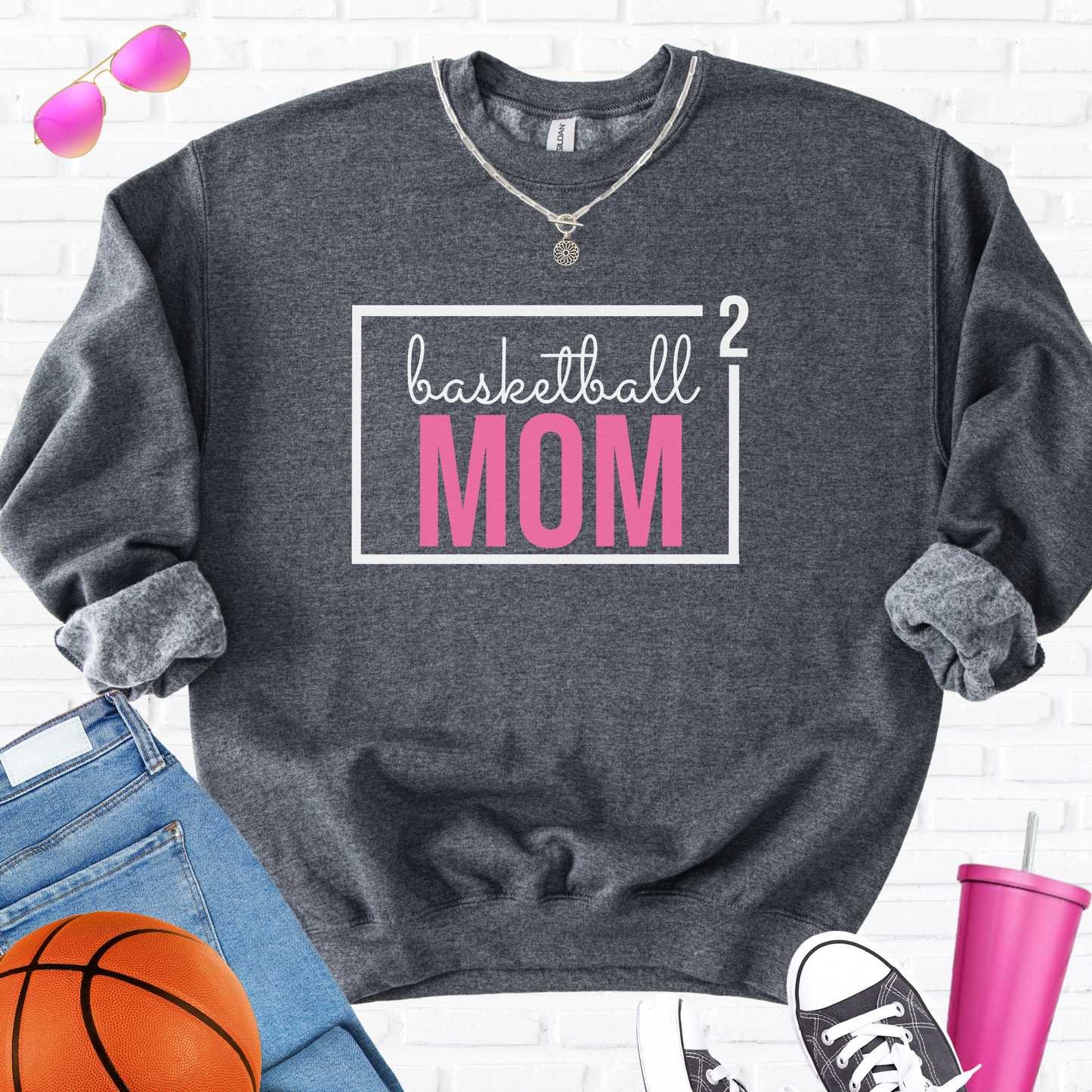 Basketball Mom Squared Crewneck