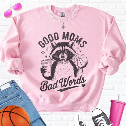 Good Moms Bad Words Basketball Crewneck