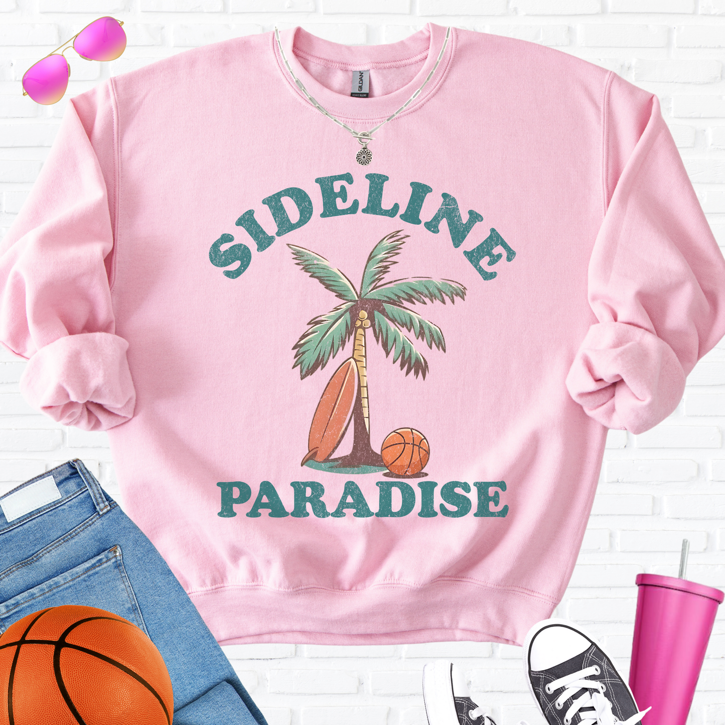 Sideline Paradise Basketball Crewneck