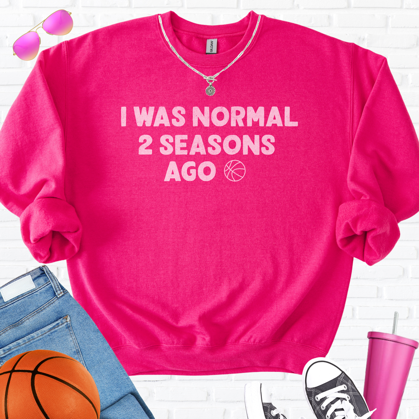 I Was Normal Basketball Crewneck