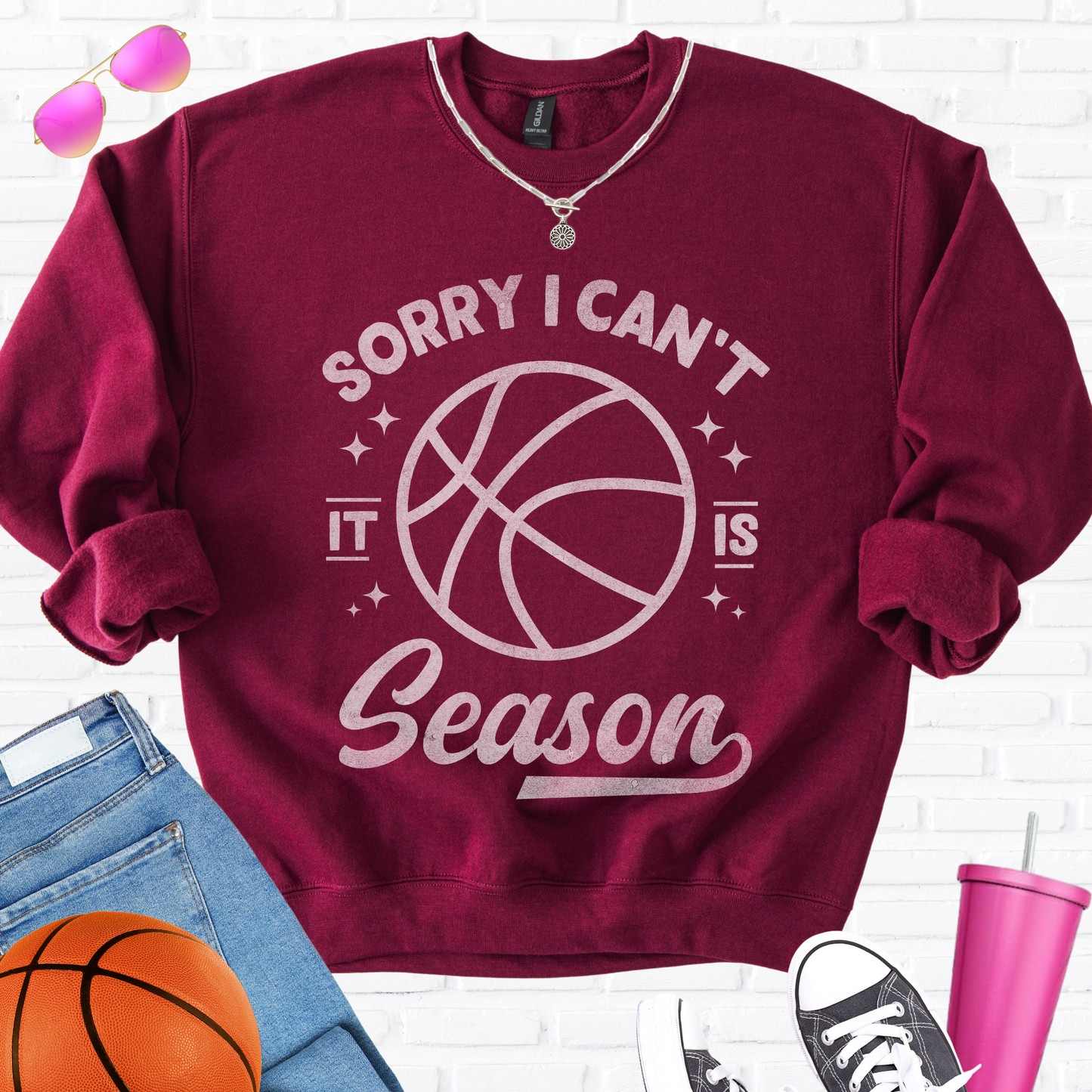 Sorry I Can't Basketball Season Crewneck