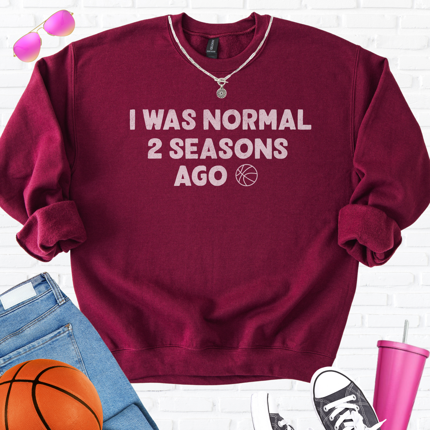 I Was Normal Basketball Crewneck