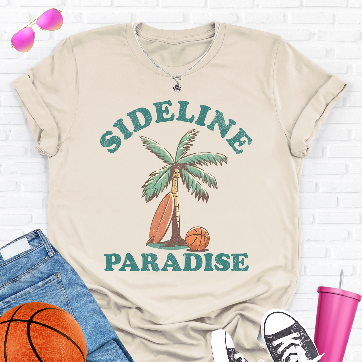 Sideline Paradise Basketball T-Shirt