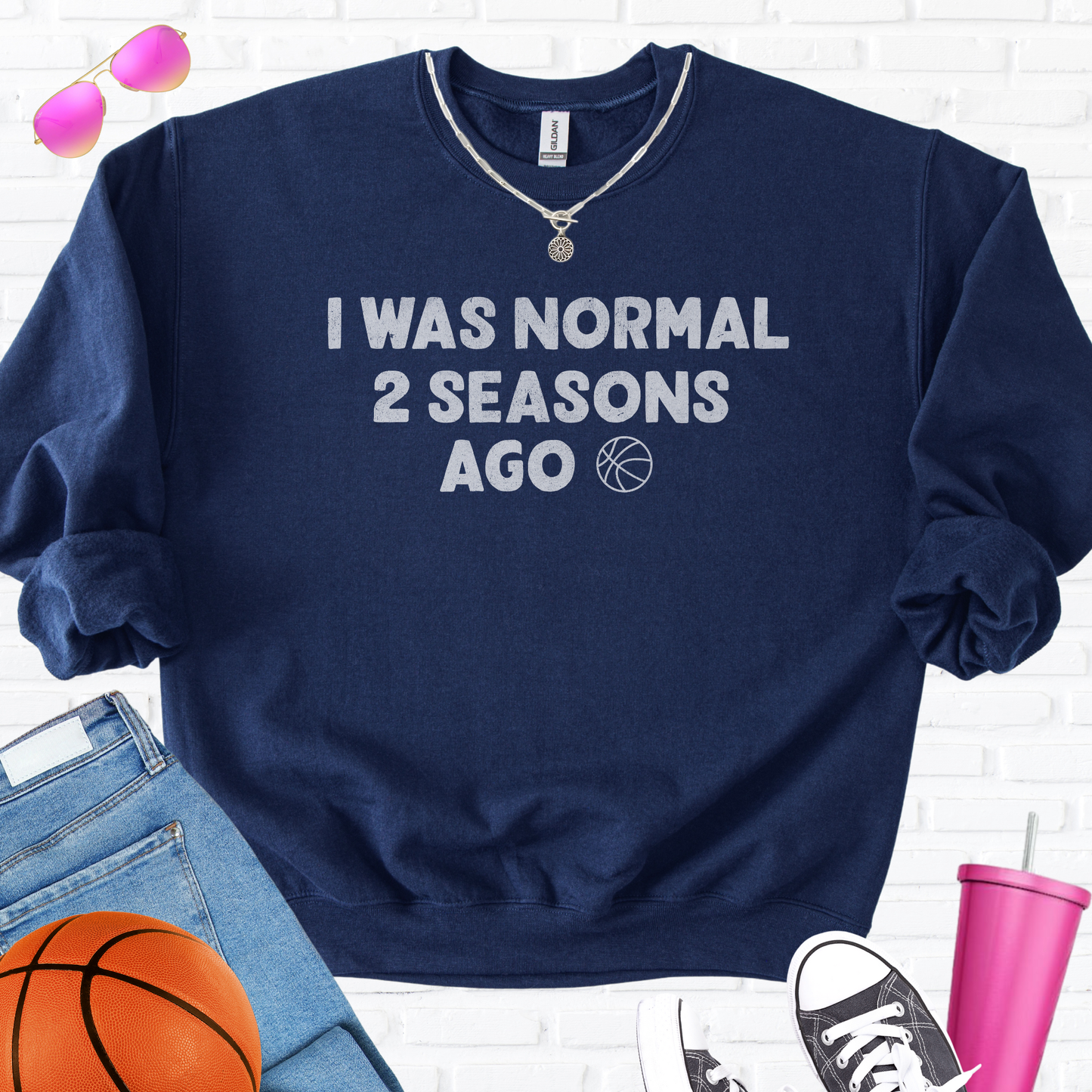 I Was Normal Basketball Crewneck