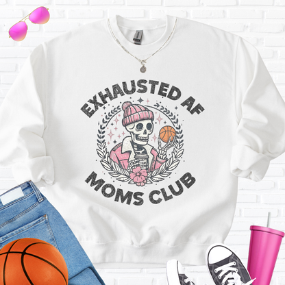Exhausted AF Basketball Moms Club Crewneck