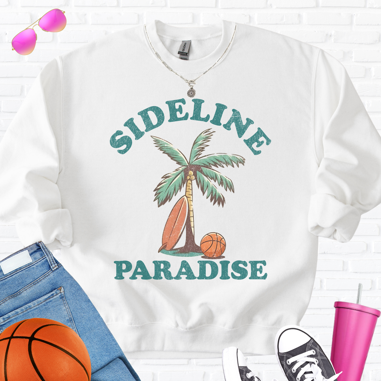 Sideline Paradise Basketball Crewneck