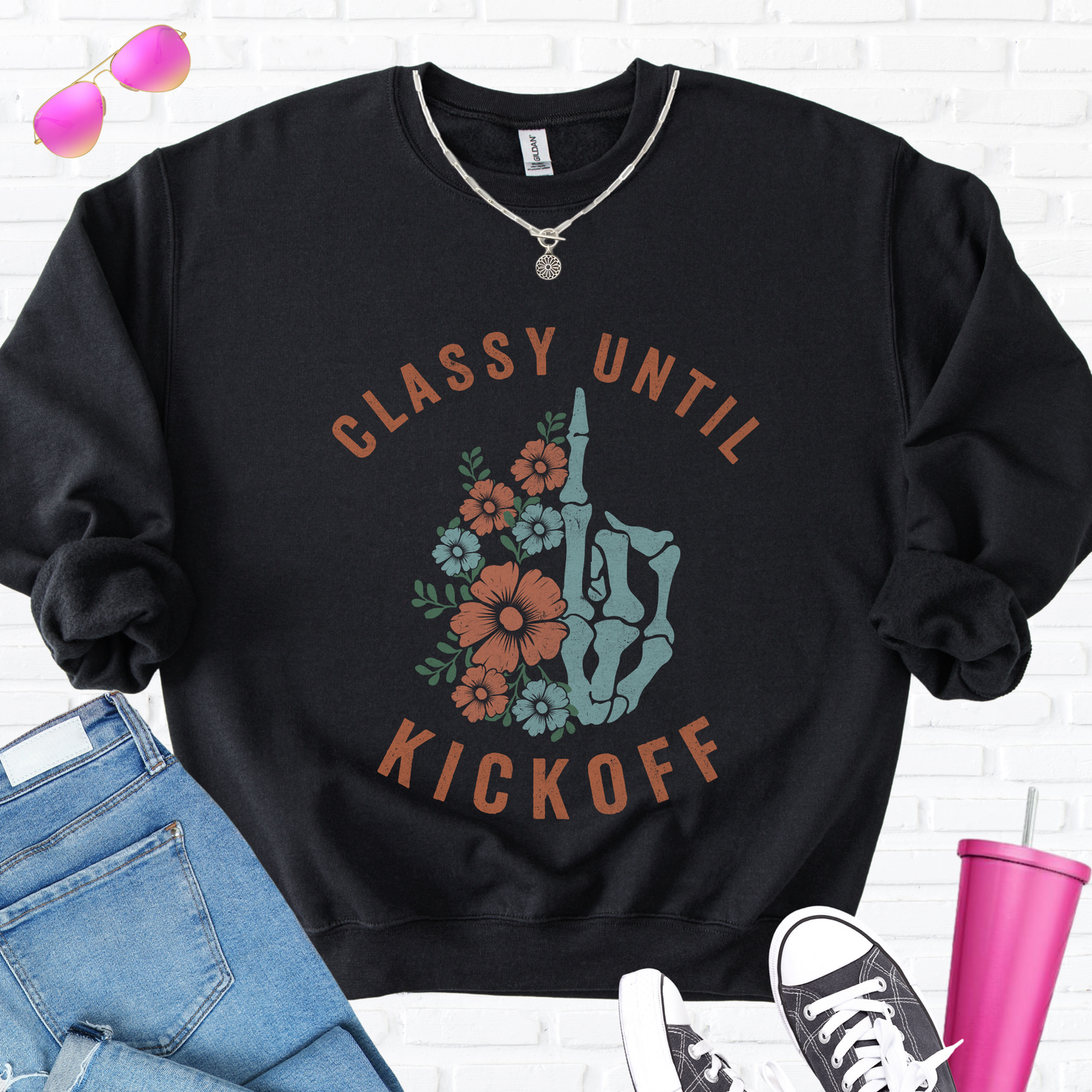 Classy Until Kickoff Crewneck