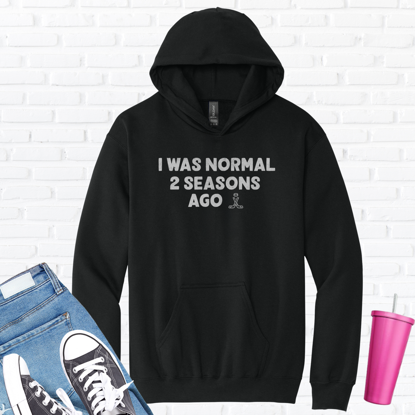 I Was Normal Hockey Hoodie