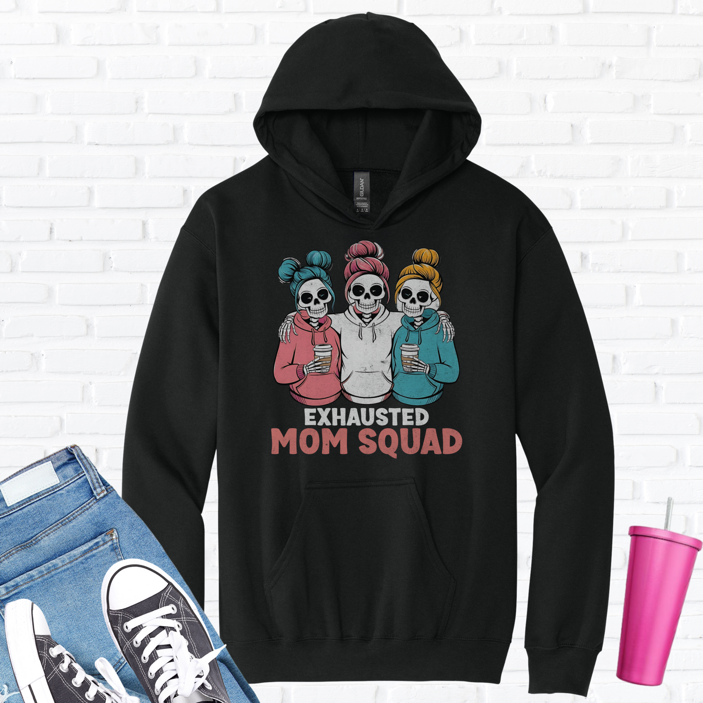 Exhausted Mom Squad Hoodie