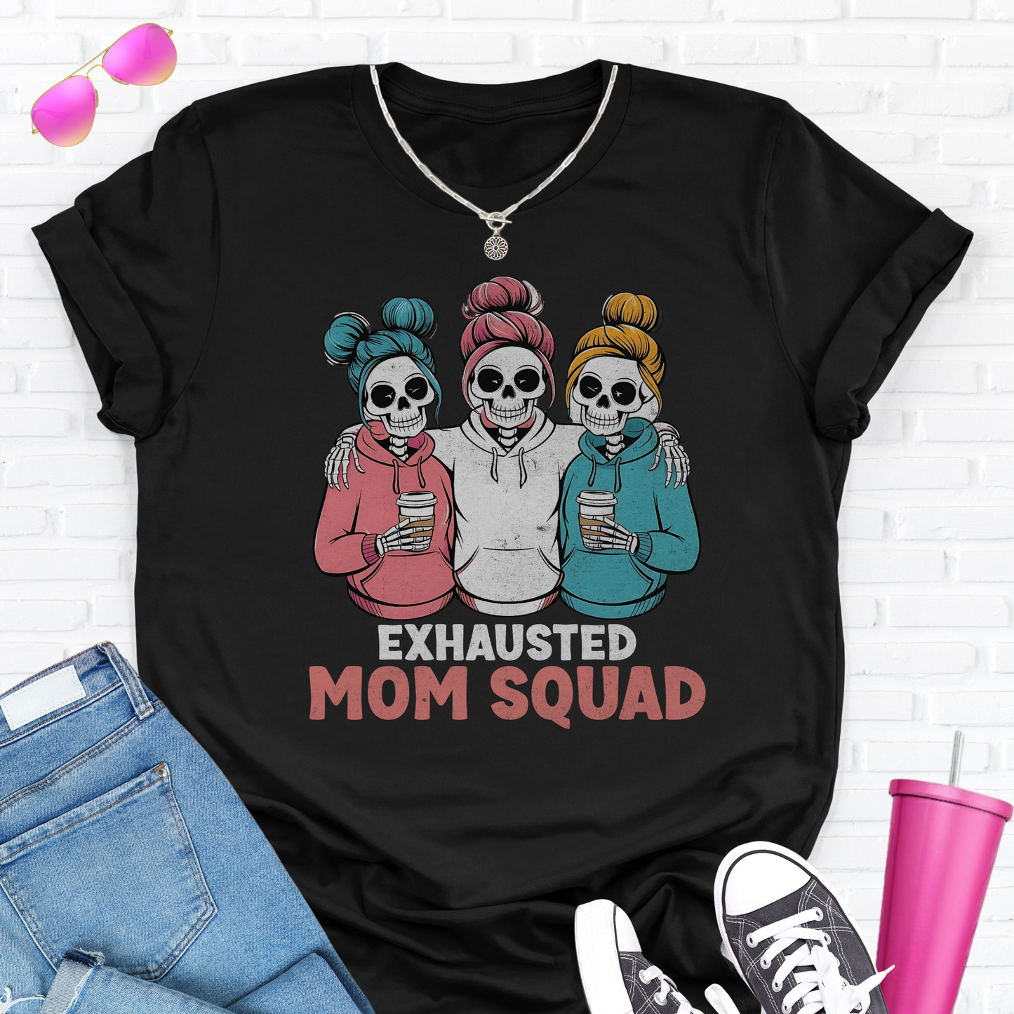 Exhausted Mom Squad T-Shirt