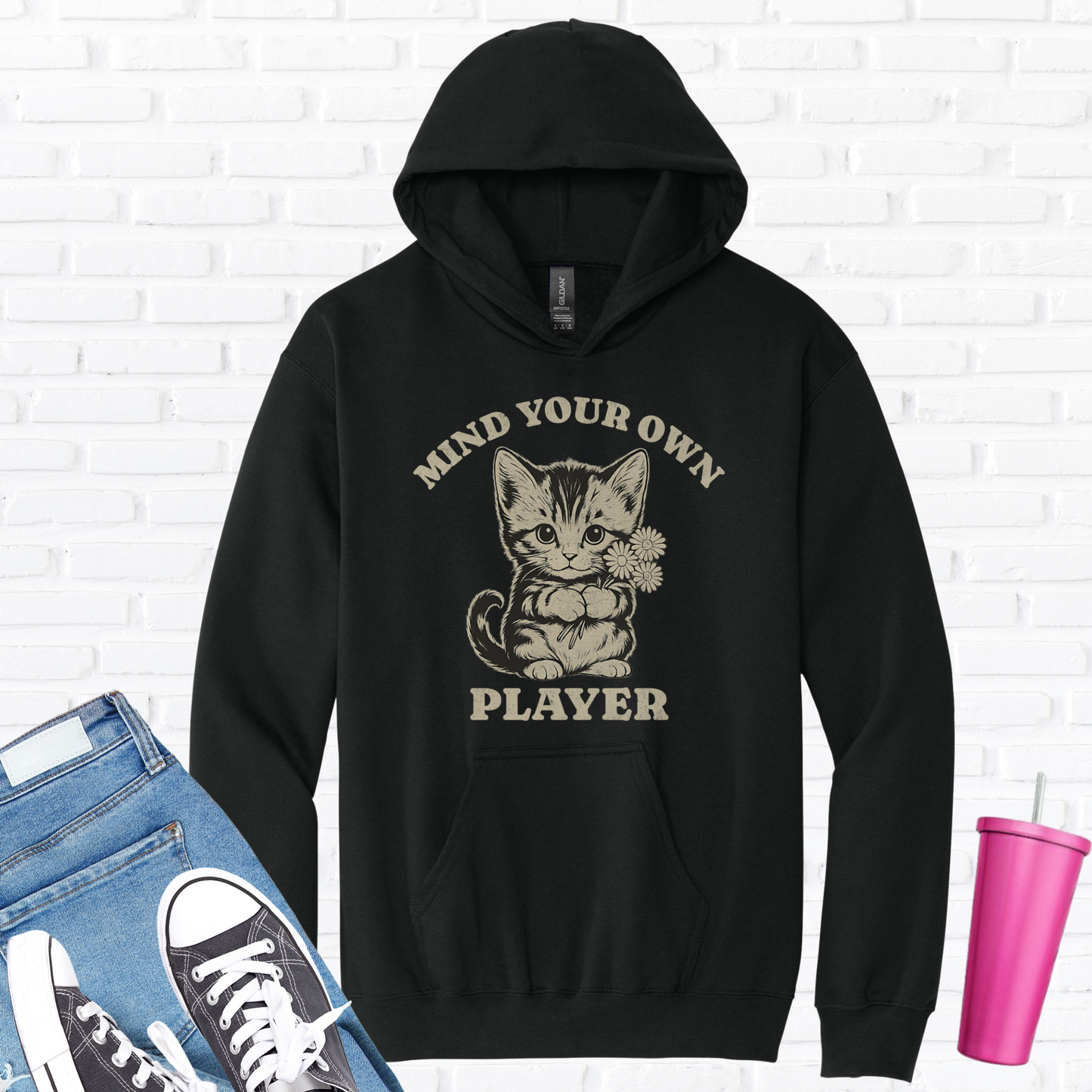 Mind Your Own Player Kitten Hoodie
