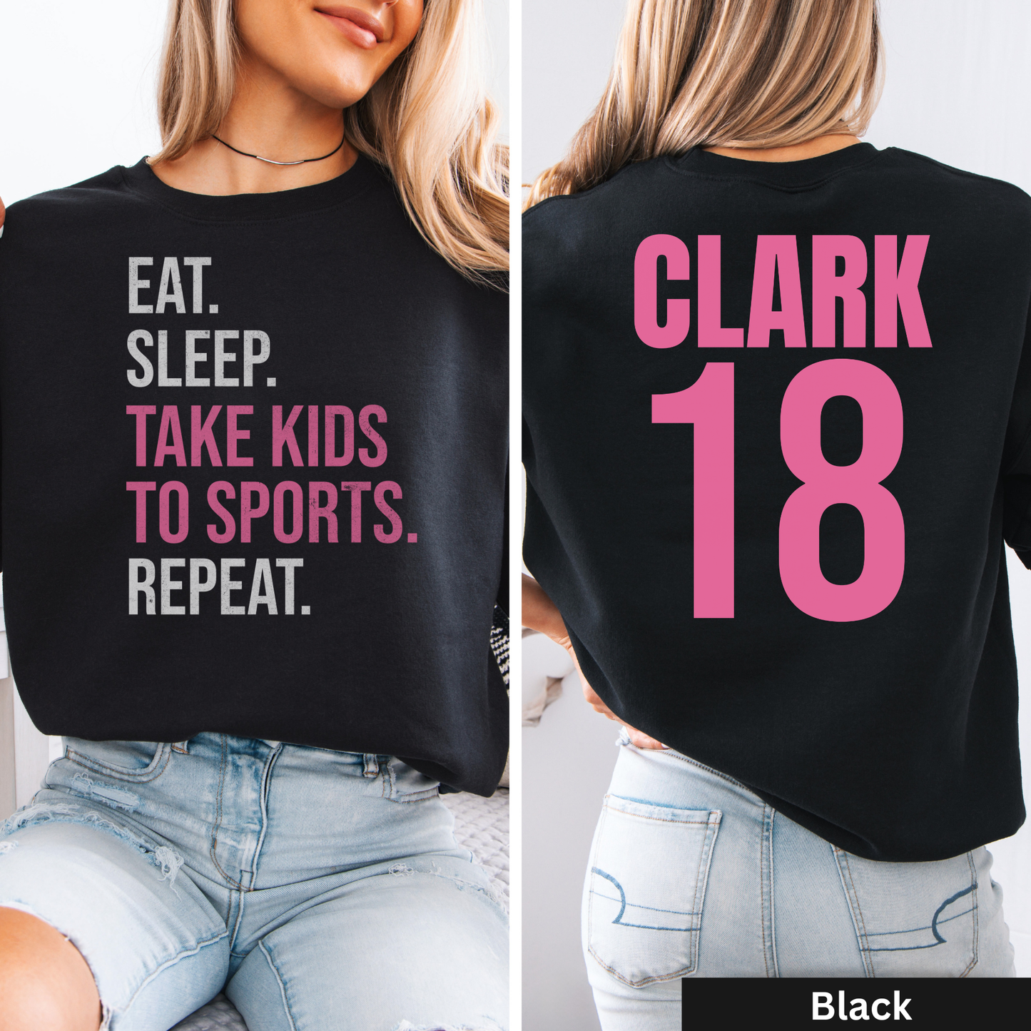 Eat Sleep Take Kids To Sports Crewneck