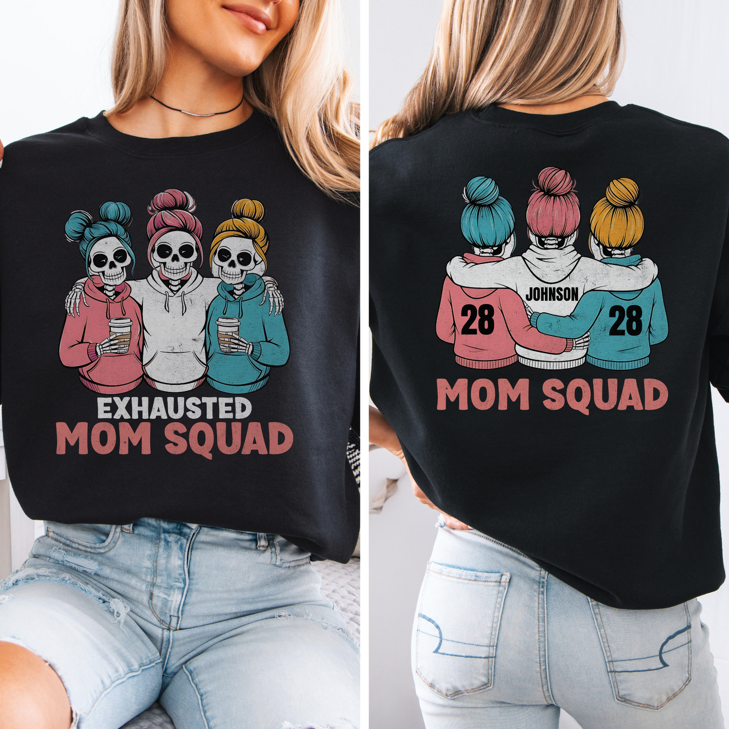 Exhausted Mom Squad Crewneck