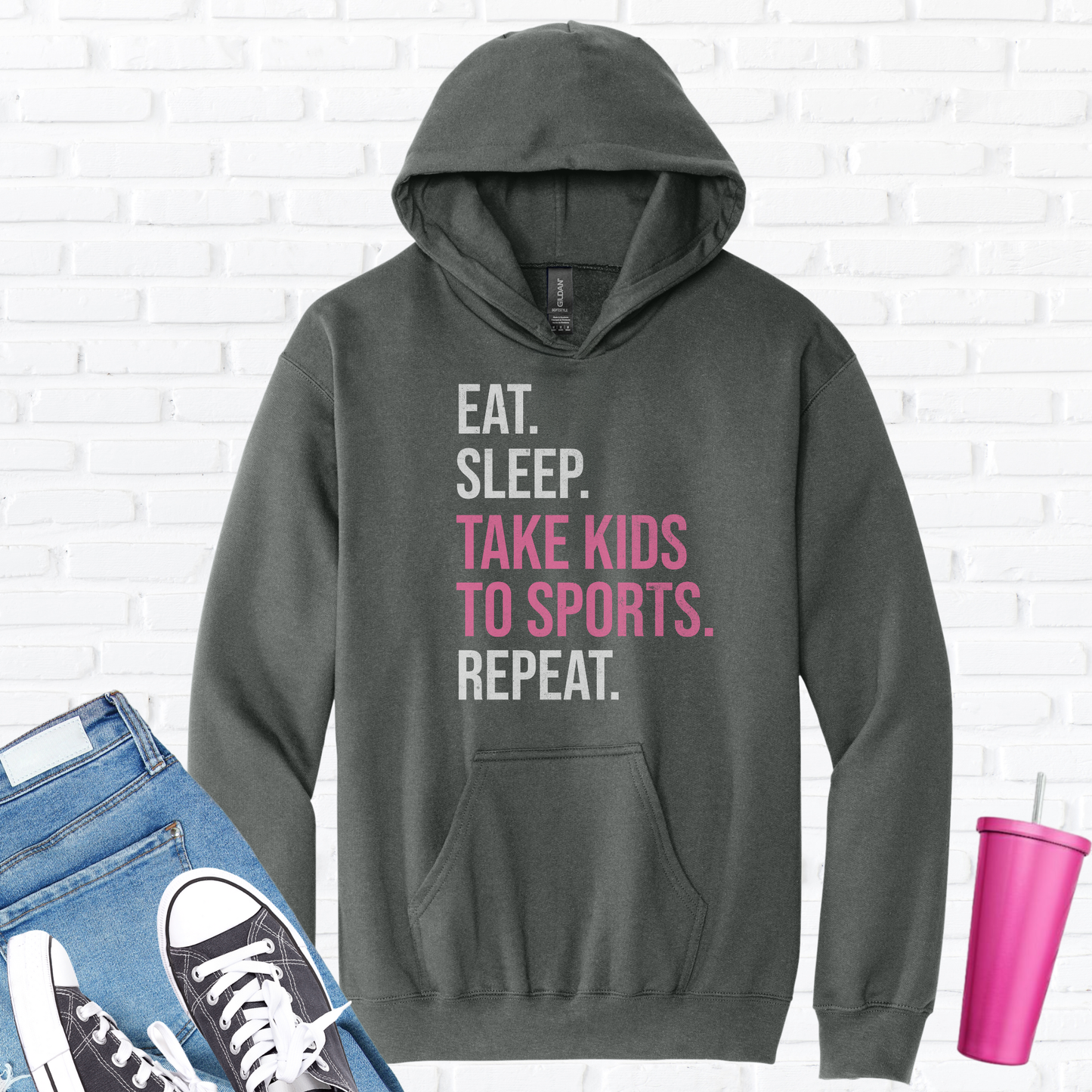 Eat Sleep Take Kids To Sports Hoodie